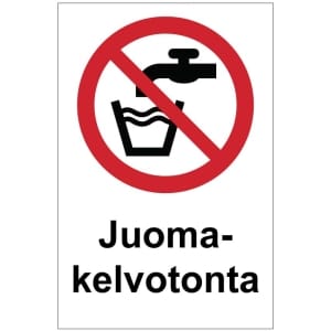 Juomakelvotonta kyltti