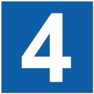 Numero 4 sininen pohja kyltti