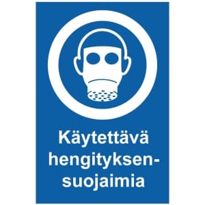 Käytettävä hengityksensuojaimia kyltti