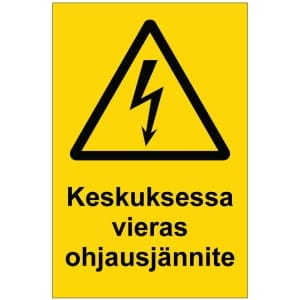 Keskuksessa vieras ohjausjännite sähköalan kilpi