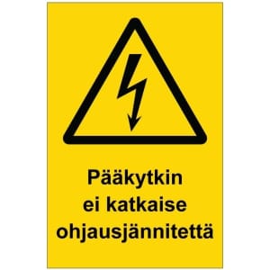 Pääkytkin ei katkaise ohjausjännitettä sähköalan kilpi