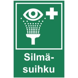Silmäsuihku kyltti