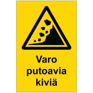 Varo putoavia kiviä kyltti