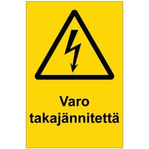 Varo takajännitettä sähköalan kilpi