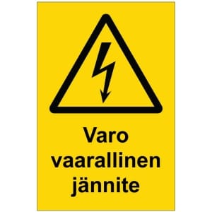 Varo vaarallinen jännite sähköalan kilpi