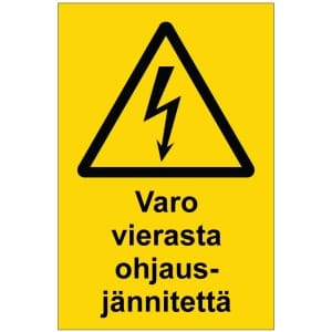 Varo vierasta ohjausjännitettä sähköalan kilpi