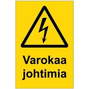 Varokaa johtimia sähköalan kilpi