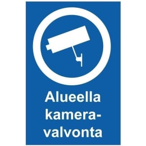 Alueella kameravalvonta kyltti