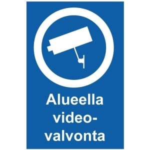 Alueella videovalvonta kyltti