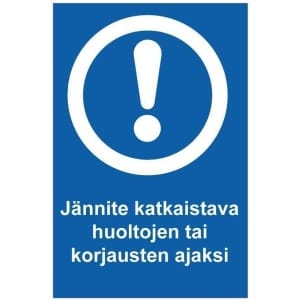 Jännite katkaistava kyltti