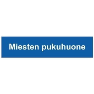 Miesten pukuhuone kyltti