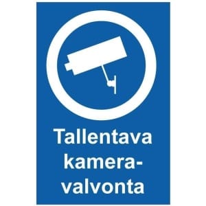 Tallentava kameravalvonta kyltti