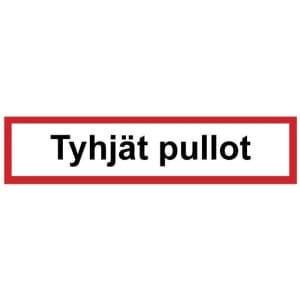 Tyhjät pullot kyltti