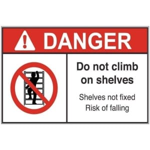 Do Not Climb Shelves ad