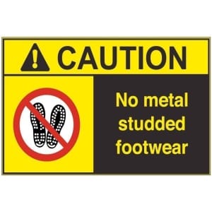 No Metal Studded Footwear ac