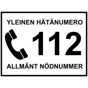 Yleinen hätänumero kyltti