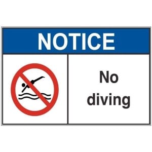 No Diving 1 an