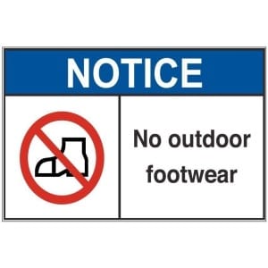 No Outdoor Footwear an