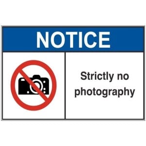 No Photography an