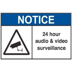 Notice Surveillance 1 kyltti