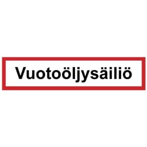 Vuotoöljysäiliö kyltti