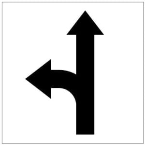Kääntönuoli vasemmalle kyltti