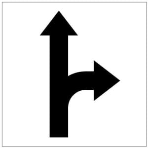 Kääntönuoli oikealle kyltti