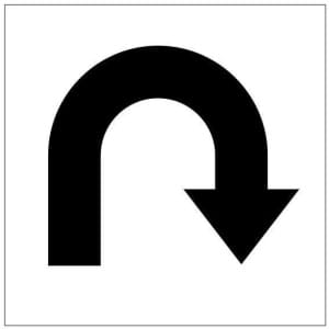 U-nuoli oikealle kyltti