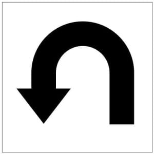 U-nuoli vasemmalle kyltti