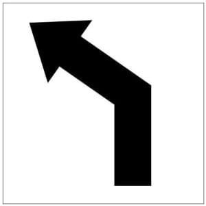 Viistonuoli vasemmalle kyltti