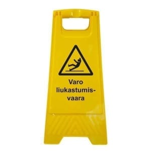 Liukastumisvaara muovinen A-teline