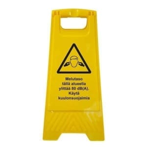 Melutaso ylittää muovinen A-teline