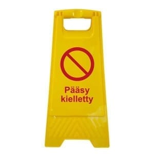 Pääsy kielletty muovinen A-teline