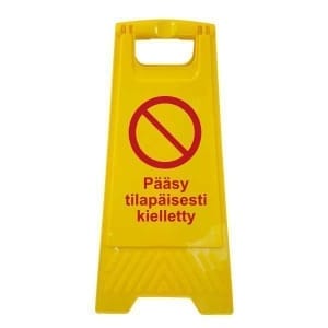 Pääsy tilapäisesti kielletty muovinen A-teline