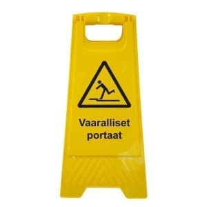 Vaaralliset portaat muovinen A-teline