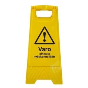 Varo alhaalla työskennellään muovinen A-teline