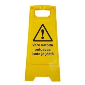 Varo katolta putoavaa lunta muovinen A-teline