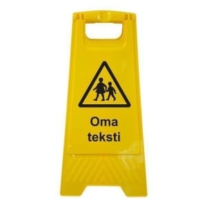 Lapset muovinen A-teline omalla tekstillä