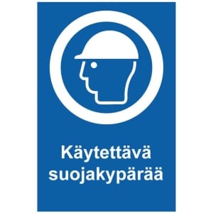 Käytettävä suojakypärää kyltti