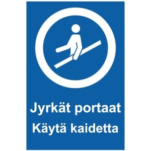 Jyrkät portaat kyltti