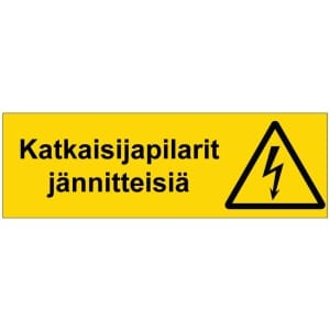 Katkaisijapilarit jännitteisiä sähköalan kilpi