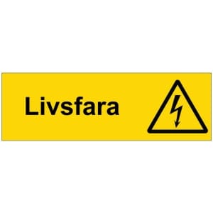 Livsfara sähköalan kilpi