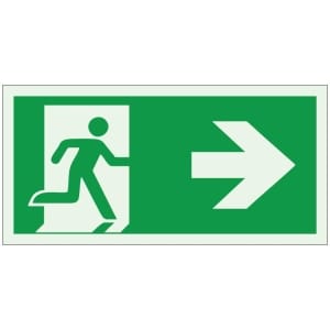 Poistumistie oikea jälkivalaiseva opaste