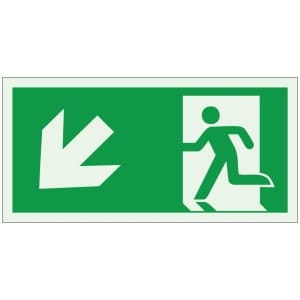 Poistumistie portaat alas vasen jälkivalaiseva opaste