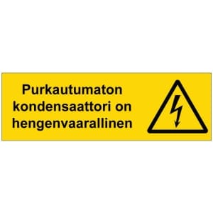 Purkautumaton kondensaattori sähköalan kilpi