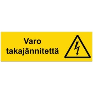 Varo takajännitettä sähköalan kilpi