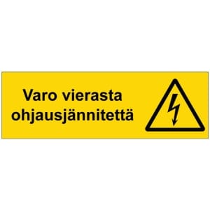 Varo vierasta ohjausjännitettä sähköalan kilpi