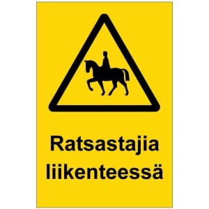Ratsastajia liikenteessä kyltti