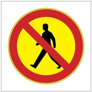 Ei jalankulkua kyltti