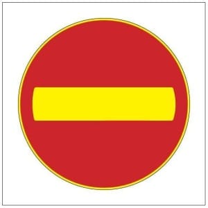 Kielletty ajosuunta kyltti